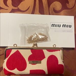 Miu Miu Red Heart Wristlet Clutch, GWP